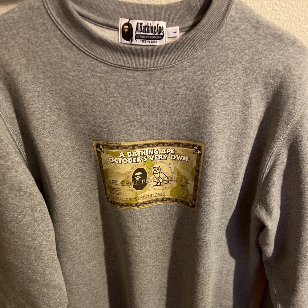 OVO BAPE CREWNECK LARGE